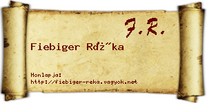 Fiebiger Réka névjegykártya